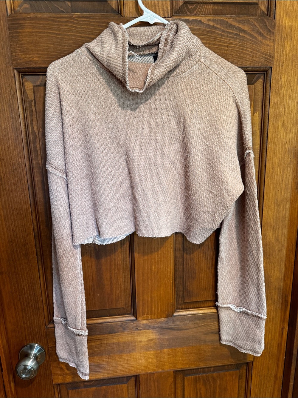 Urban Outfitters Cropped Cowl Neck Sweater - Taupe - Picture 2 of 9